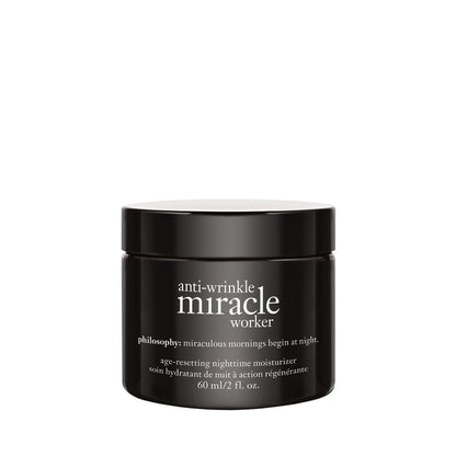 philosophy anti-wrinkle miracle worker line-correcting overnight cream face moisturizer - with vitamin C & hyaluronic acid - counteracts stress-induced damage for smoother skin - 2 fl oz