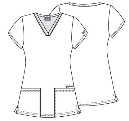 Dickies EDS Women Scrubs Top V-Neck Print DK876