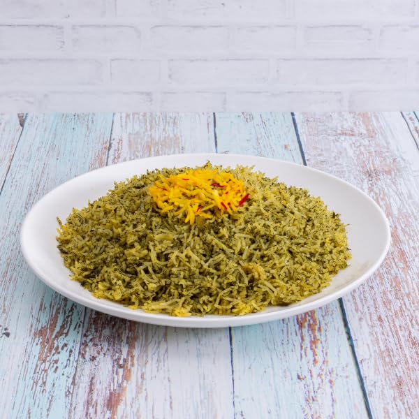 Sadaf Sabzi Polo - Herb Basmati Rice Mix - Traditional Middle Eastern Meal - Arroz Basmati Mix - Authentic Persian Cuisine - Kosher - 12 Oz