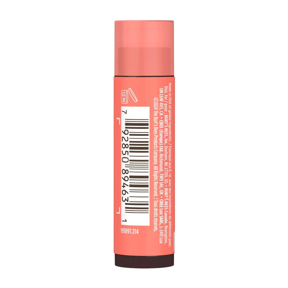 Burts Bees 100% Natural Origin Tinted Lip Balm, Zinnia with Shea Butter & Botanical Waxes - 1 Tube
