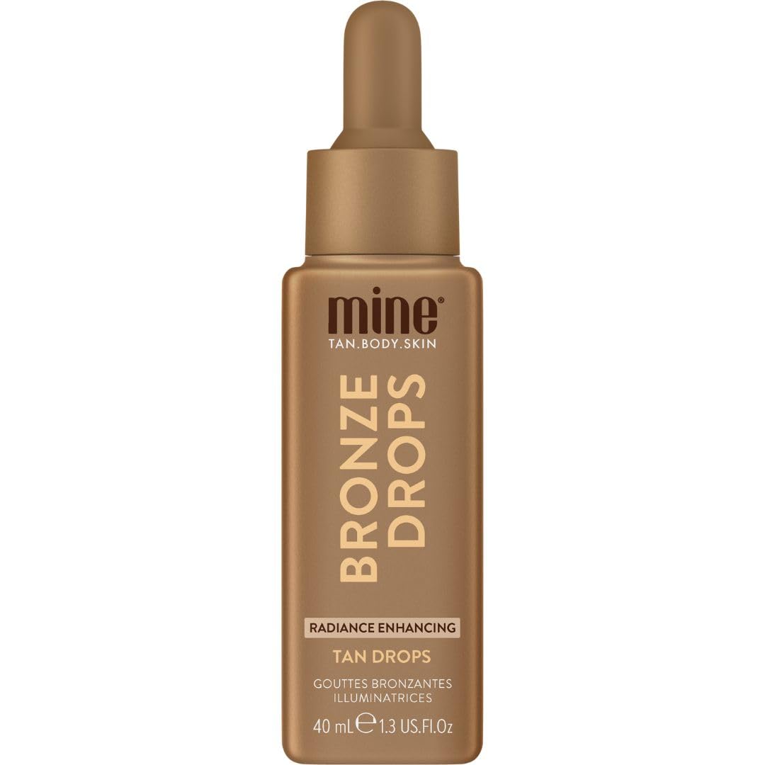 Minetan Bronzing Tan Drops | Radiance Enhancing Bronze Facial Self Tanning Serum - Daily Tanner Boosting Drops, Face & Body, Infused wtih Vitamin C, Hydrating, Radiant Skin Finish, 1.3 Fl Oz