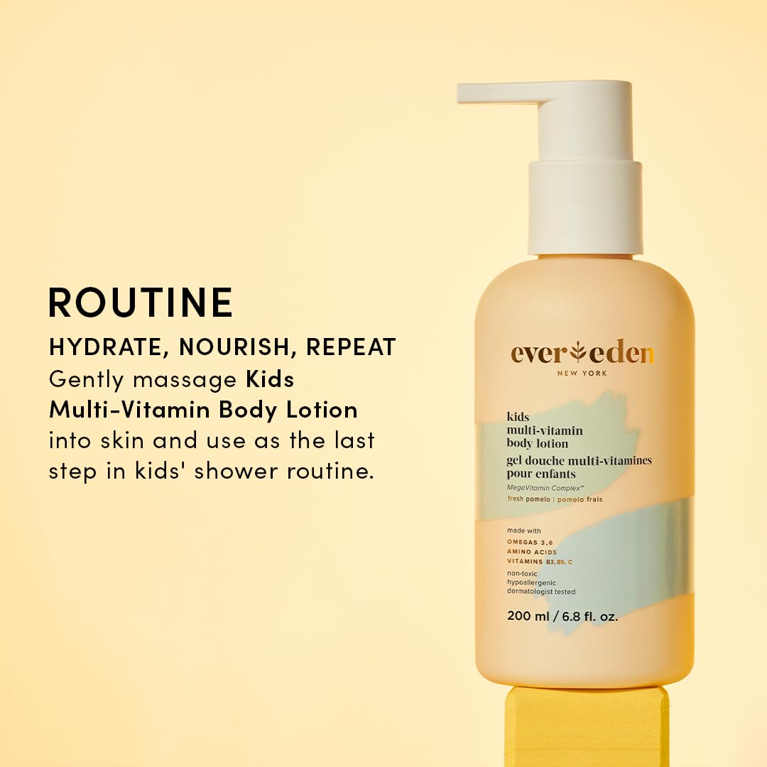 Evereden Kids Multi-Vitamin Body Lotion (6.8 fl.oz., Melon Juice): Gentle & Non-Toxic Moisturizing Kids Lotion | Nourishing & Protective Lotion for Kids