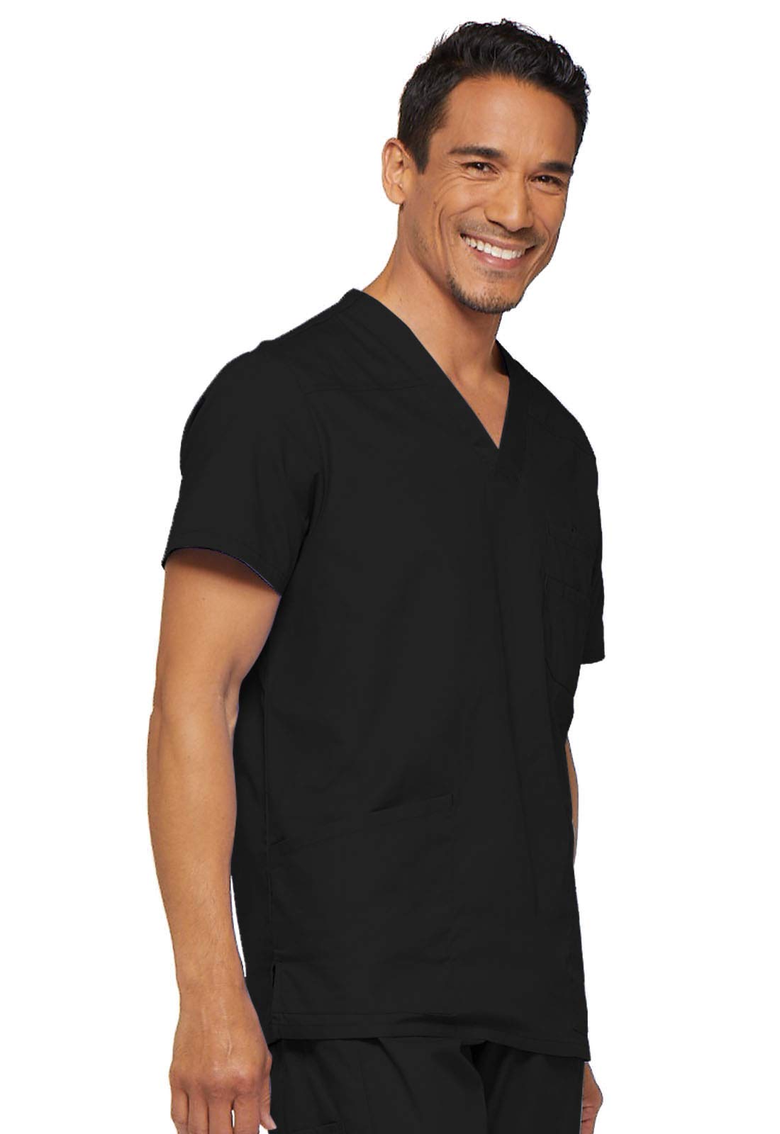 Dickies Mens V-Neck Scrub Top with 5 Pockets - Medical & Nursing Uniform Shirt, Side Vents - 81906