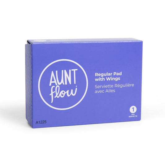Aunt Flow #4 Vended Pad with Wings (Case of 250 Individually Boxed Napkins) Universal Fit - Regular Absorbency, Eco-Friendly