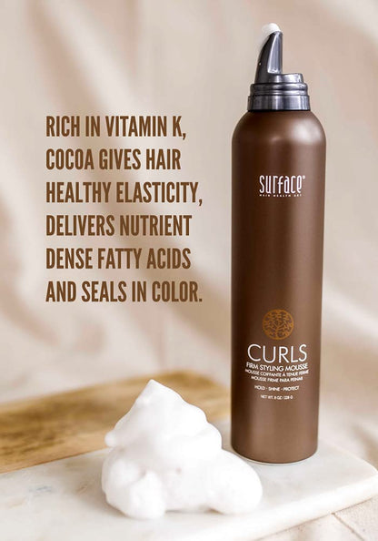 Surface Hair Curls Firm Styling Mousse, Define And Hold While Adding Shine, Protecting Color and Resisting Humidity