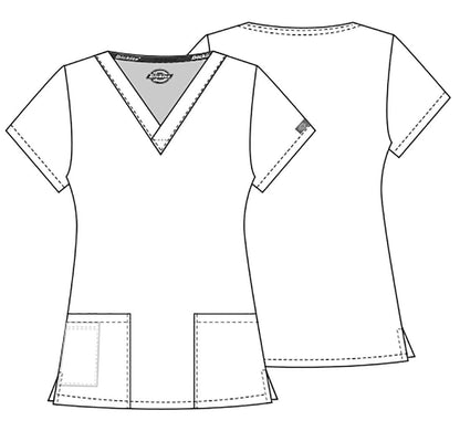 Dickies EDS Signature Scrubs for Women, V-Neck Womens Tops in Soft Brushed Poplin 86706