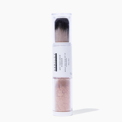 DRMTLGY SPF Radiance Powder Medium/Tan – Mineral Sunscreen SPF 30, Oil-Absorbing, Sheer Tinted Setting Powder, Broad-Spectrum UV Protection, Vegan, Non-Nano, 6.5g