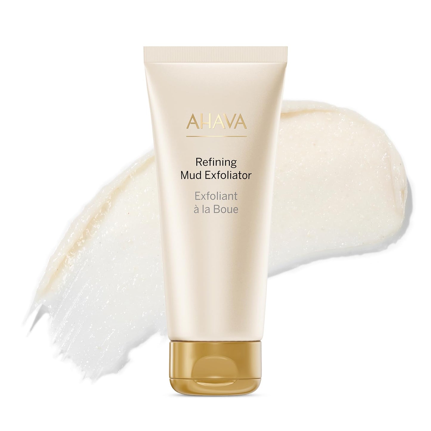 AHAVA Time To Clear Facial Mud Exfoliator - Gentle mud-based scrub to purify, exfoliate & fresh the skin, unveils radiant, boosts skincare absorption, with Osmoter, Vitamin E & Dead Sea Mud, 3.4 Fl.Oz