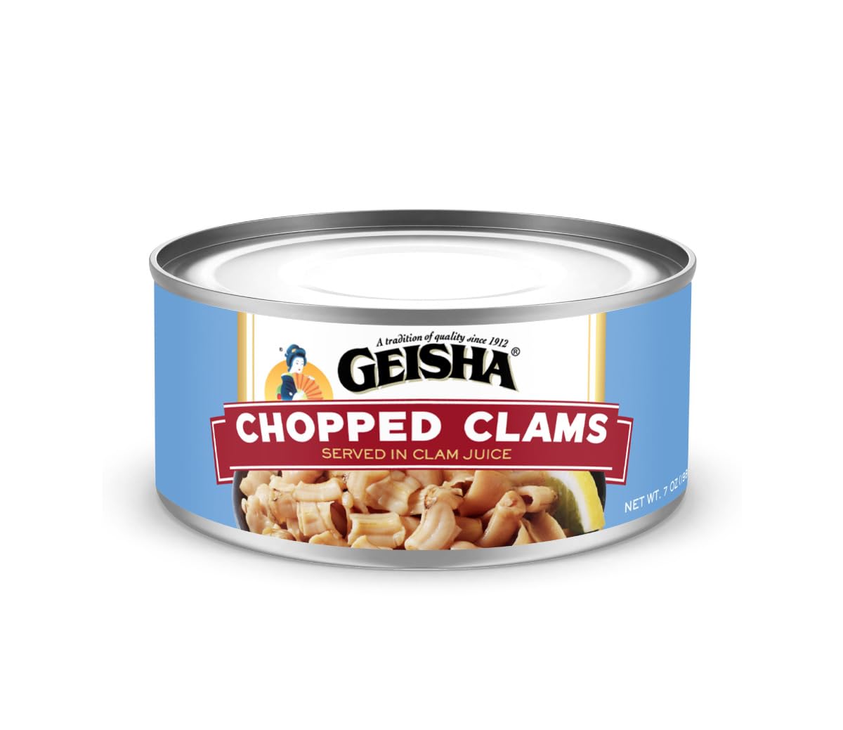 GEISHA Chopped Clams(Razor Clams) in Clam Juice 7oz(Pack of 12) | Zero Sat Fat & Trans Fat – Wild Caught – Good for Clam Chowder – Gluten Free – No MSG – NON-GMO