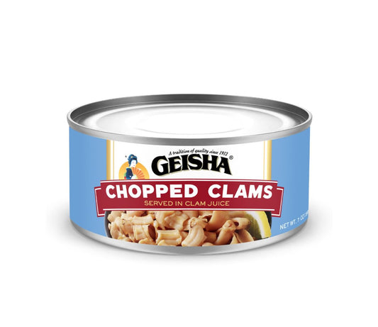 GEISHA Chopped Clams(Razor Clams) in Clam Juice 7oz(Pack of 12) | Zero Sat Fat & Trans Fat – Wild Caught – Good for Clam Chowder – Gluten Free – No MSG – NON-GMO