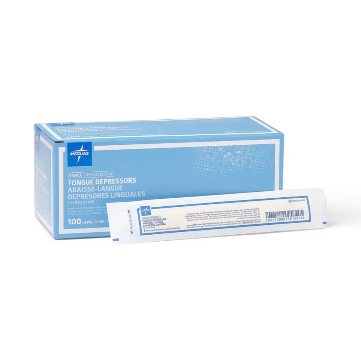 Medline Sterile Tongue Depressor, 5.5" Size, Pack of 1000