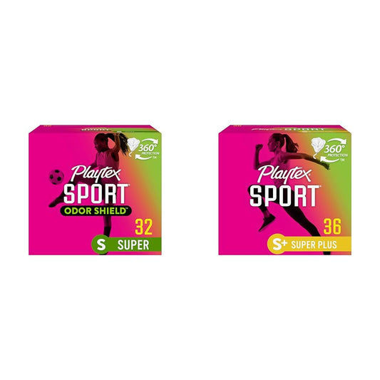 Playtex Sport Tampons, Super and Super Plus Absorbency, Unscented - 68 Count