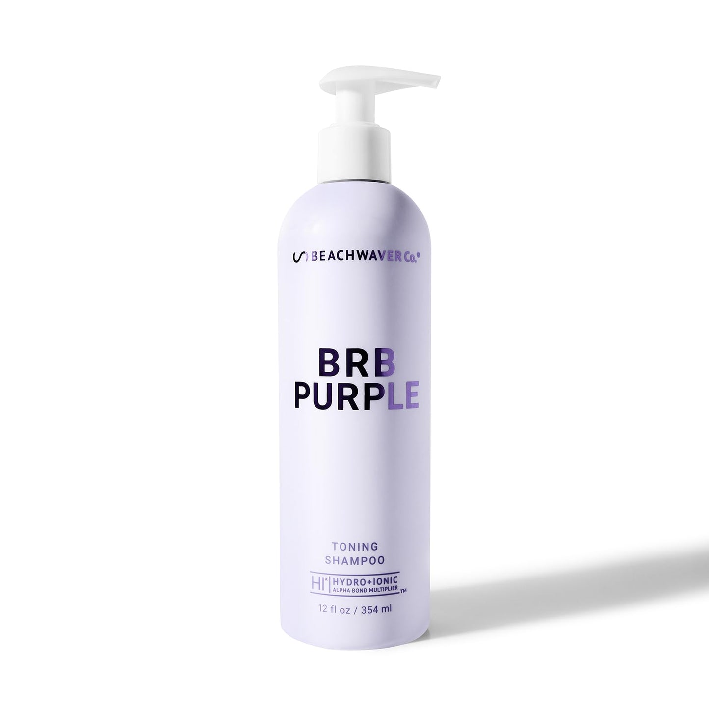 The Beachwaver Co. BRB Blonde Purple Shampoo - Full Size (12 Oz) | Anti-Brass Toning Conditioner w/HiX Vegan Bond Multipliers | Moisturizing, Sulfate-Free Formula for Blonde & Grey Hair