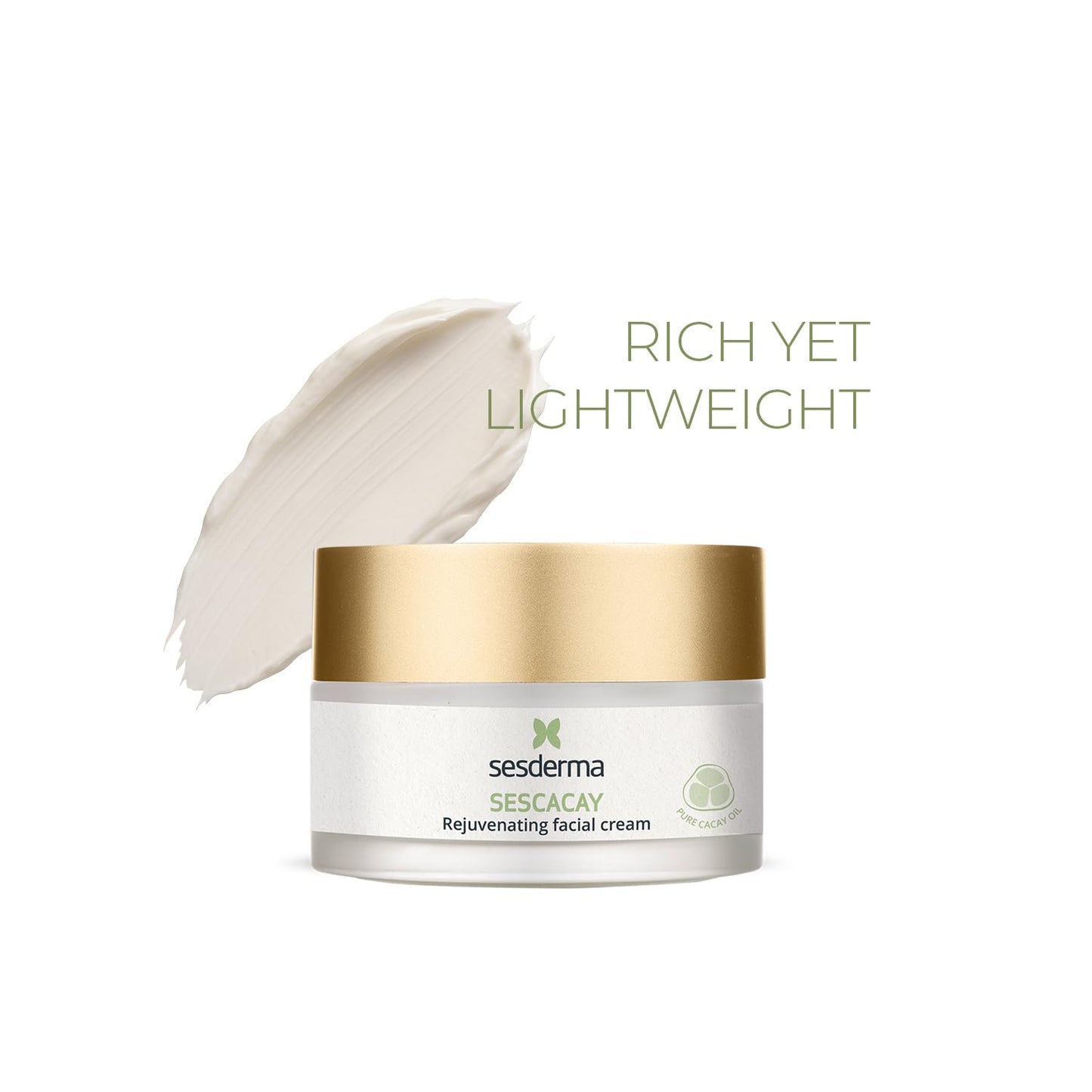 Sesderma SESCACAY Rejuvenating Facial Cream, Anti-Aging Treatment with Cacay Oil and HP Retinoate, for All Skin Types, Premium Beauty, 1.7 Fl Oz