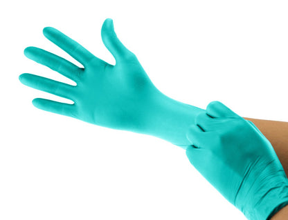 Cranberry USA CR3026 Aquaprene Chloroprene Powder Free Exam Gloves, 3.2 mil, Aqua, Small (Pack of 200)
