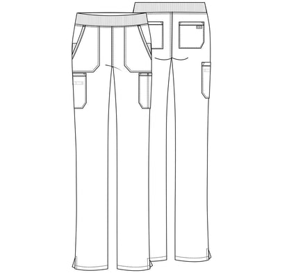 Workwear Originals Women Scrubs Pant Mid Rise Straight Leg Pull-on Cargo WW210
