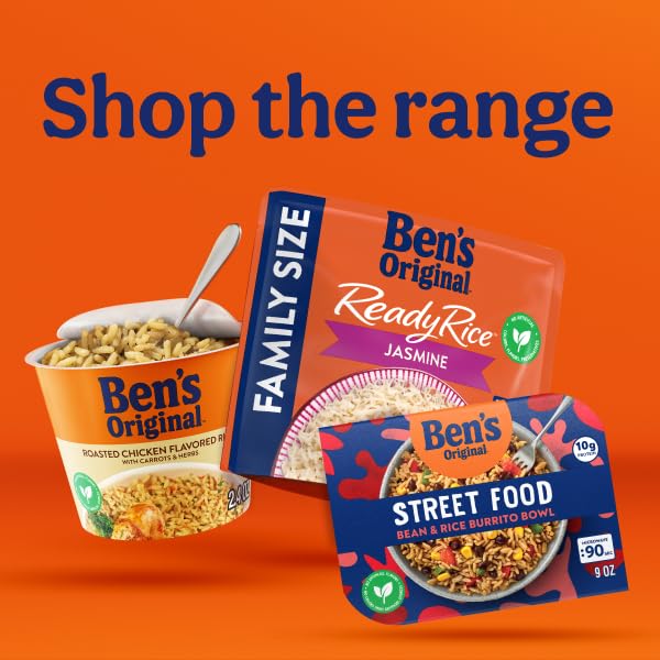BEN'S ORIGINAL Ready Rice Jasmine Family Size Rice, Easy Dinner Side, 17.3 OZ Pouch (Pack of 6)