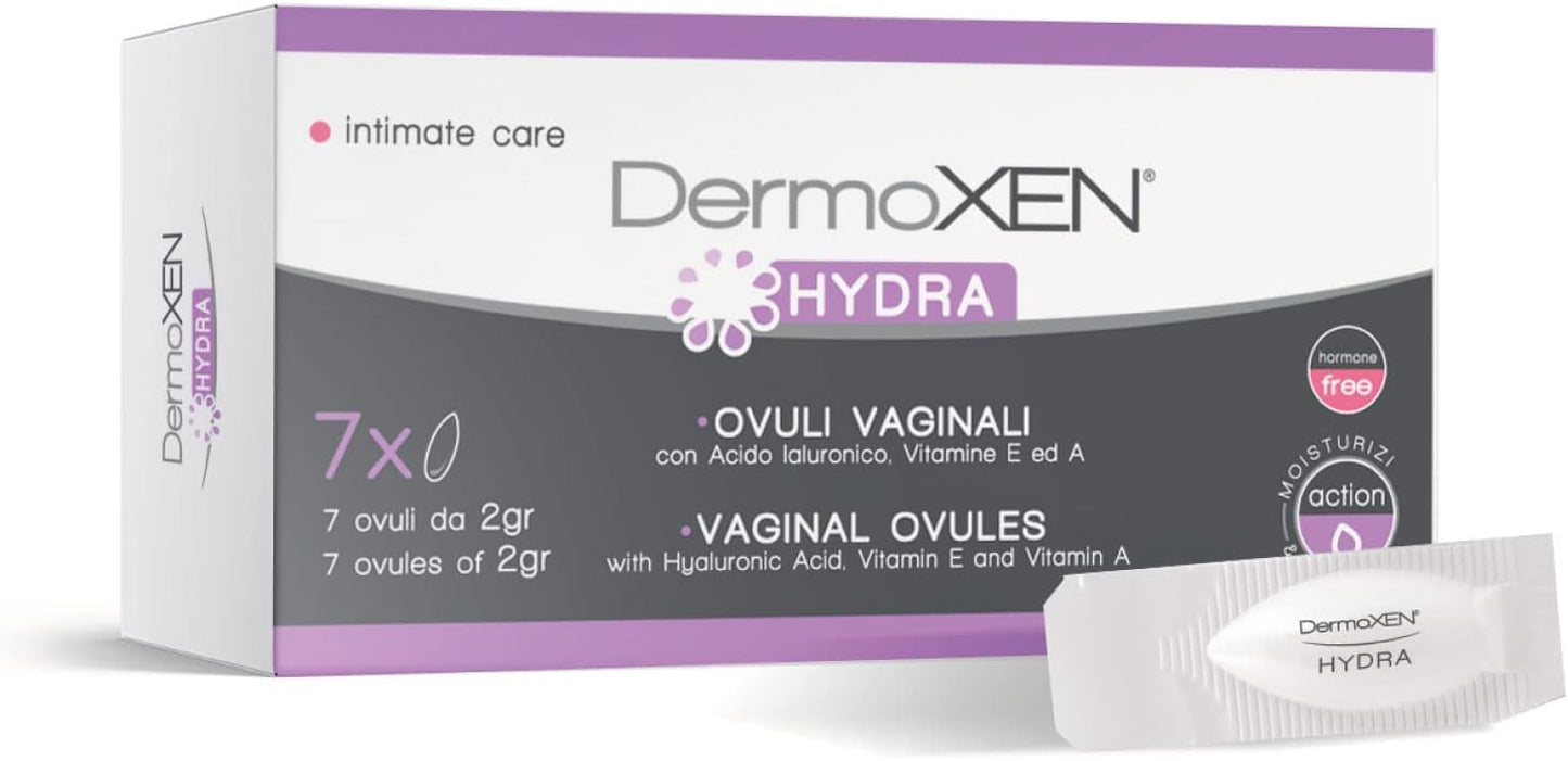 Hydra Vaginal Suppositories with Hyaluronic Acid | Hormone-Free Vaginal Moisturizer for Dryness, Itching & Discomfort | Feminine Care for Menopause & Postpartum | Aloe Vera | 7 st.