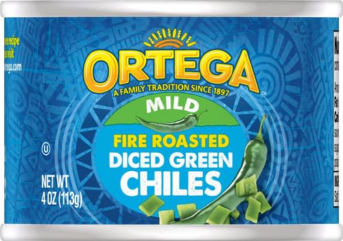 Ortega Fire Roasted Diced Green Chiles, Mild, 4 oz