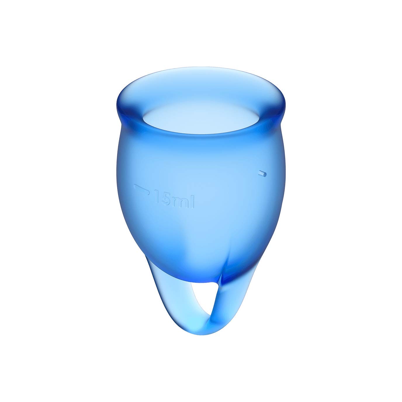 Satisfyer Feel Confident Menstrual Cup - Reusable Period Cup with Removal Ring - Soft, Flexible Body-Safe Silicone, Easy Insertion & Removal - Includes 2 Cup Sizes for All Flows (Dark Blue)