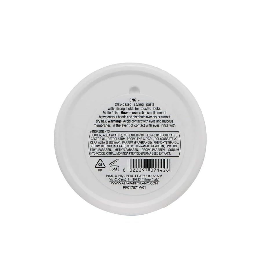ALFAPARF MILANO Style Stories Funk Hair Clay - Strong Hold Pomade & Defining Paste - Molding Clay with Firm, Matte Finish - Ideal for All Hair Types (4.16 oz)