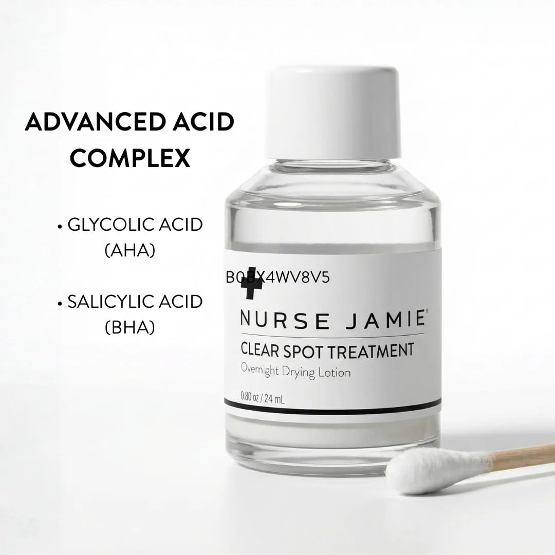 Nurse Jamie Clear Spot Treatment – Fast-Acting Overnight Blemish Treatment with Salicylic Acid, Glycolic Acid & Sulfur