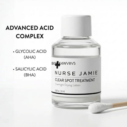Nurse Jamie Clear Spot Treatment – Fast-Acting Overnight Blemish Treatment with Salicylic Acid, Glycolic Acid & Sulfur