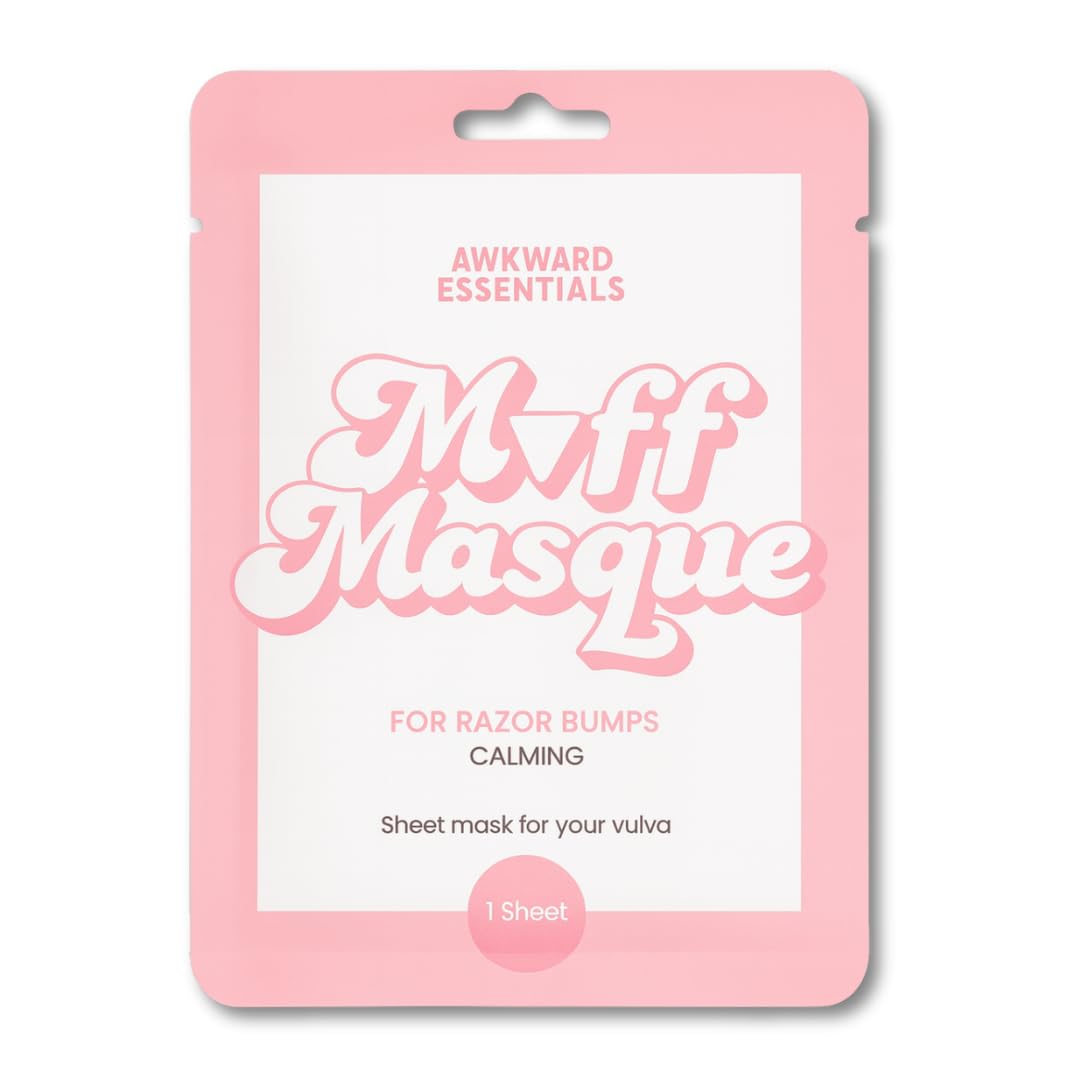 Awkward Essentials Muff Masque Moisturizing Plant-Based Vajacial Mask for Women, Hydrating Vulva Care Sheet Mask Relieves Vaginal Dryness, Itching & Hydrates Hair