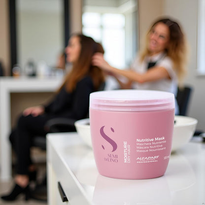 Alfaparf Milano Semi Di Lino Moisture Nutritive Mask for Dry Hair - Safe on Color Treated Hair - Sulfate, Paraben and Paraffin Free - Professional Salon Quality