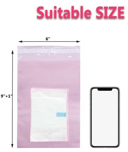 Sanitary Napkin Disposal Bags - Block Odors, Great Adhesion, Perfect Size - Feminine Hygiene Disposal Bags for Tampons and Pads Pink 100Pcs