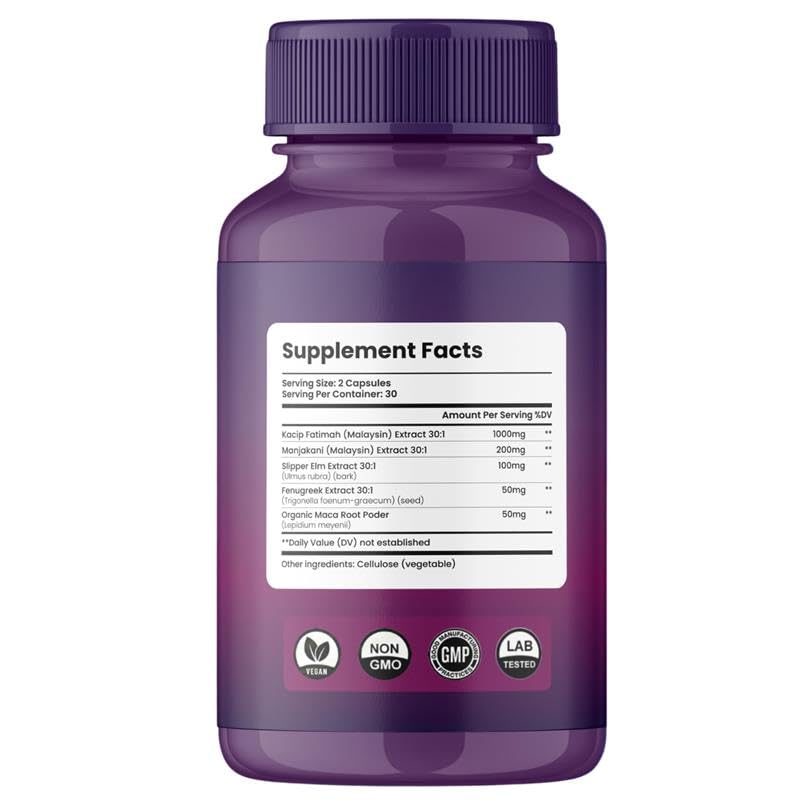 Feminine Wellness & Hydration Support – Women’s Balance & Comfort Capsules, 60 Count – Supports Moisture & Daily Feminine Health – Natural Supplement with Manjakani & Slippery Elm