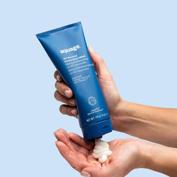AQUAGE 60-Second Restorative Mask, Brings Back Strength and Moisture, Seals in Moisture and Shine, 6 oz