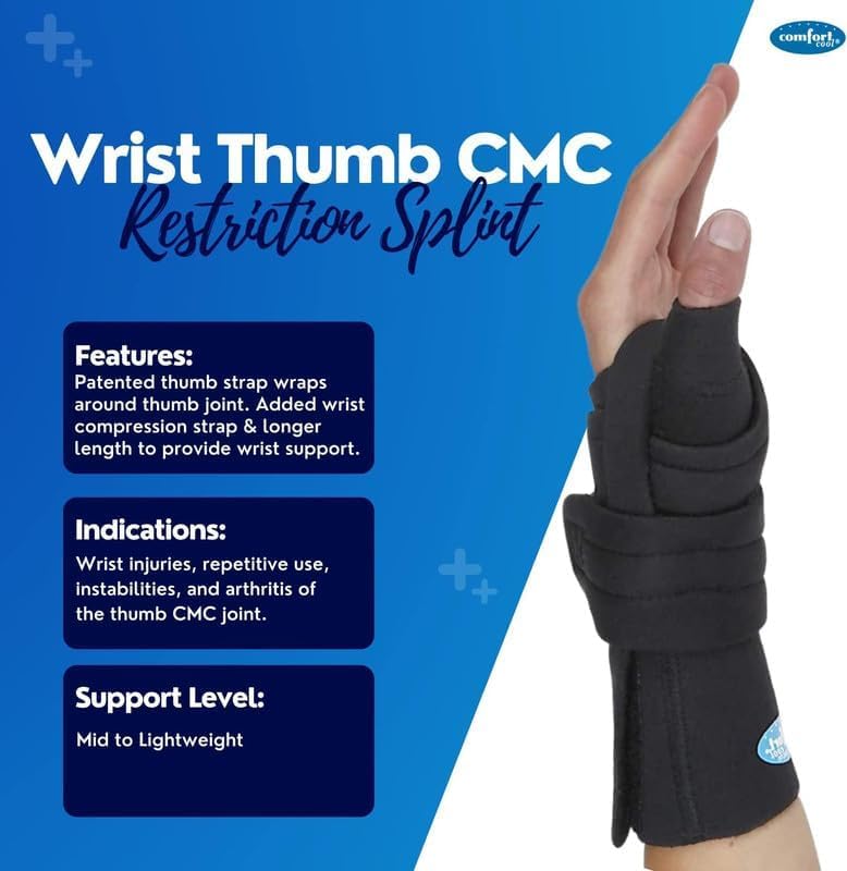 North Coast Comfort Cool Arthritis Wrist and Thumb Splin, Large, Left