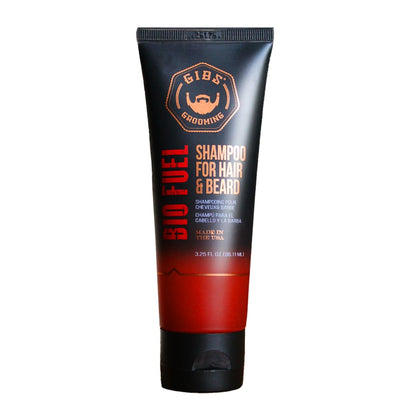 GIBS Bio Fuel Shampoo for Hair & Beard, Moisturizing & Nourishing, 3.25oz (Travel Size)