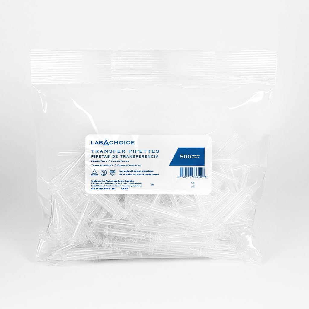 LabChoice Plastic Test Tubes - 500 Count, 16x100mm Polypropylene Test Tube for Centrifugation & Testing - Clear PP Material - Lab Equipment and Supplies