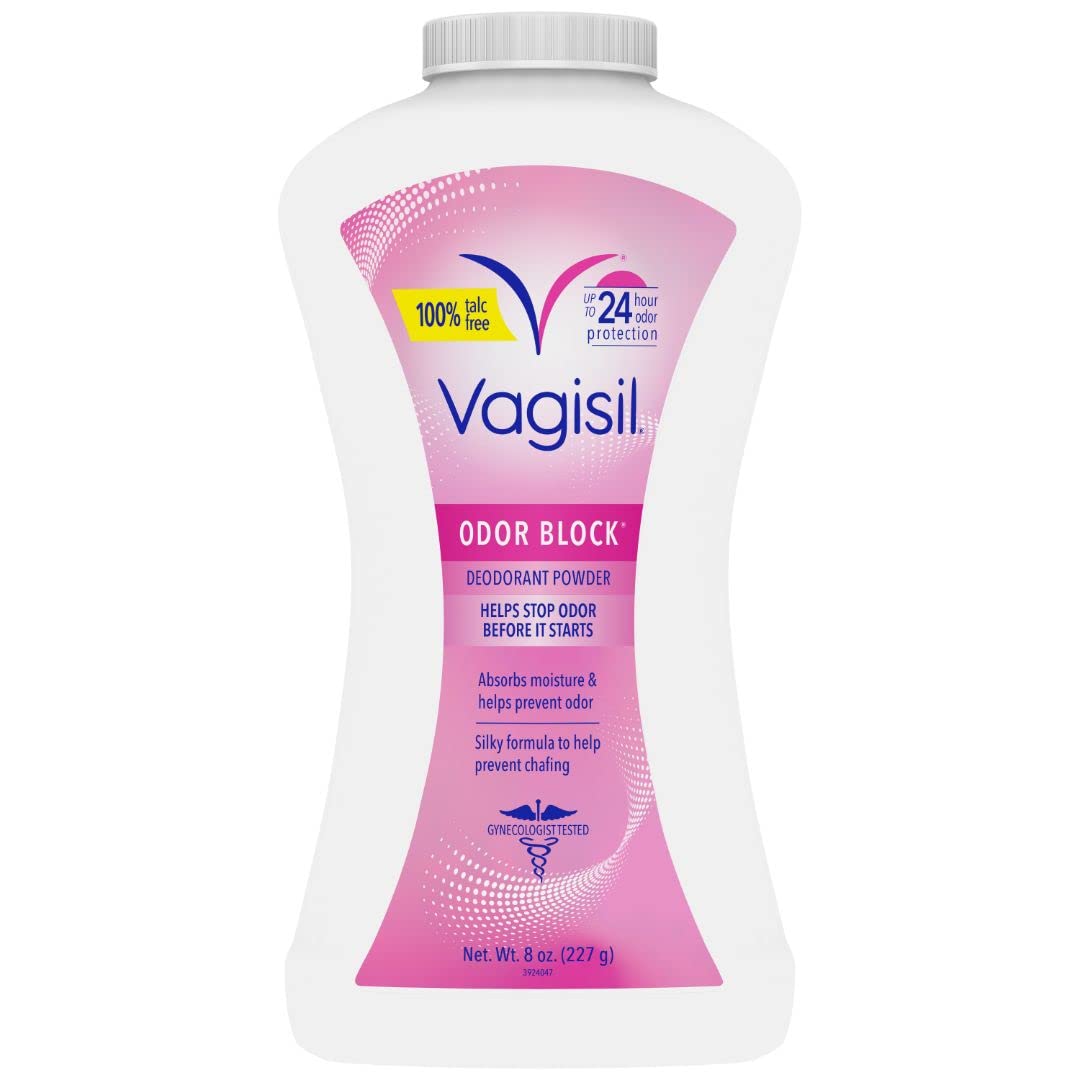 Summer's Eve Baby Powder Spray 3 Pack and Vagisil Odor Block Powder for Women, Helps Prevent Chafing, Talc-Free