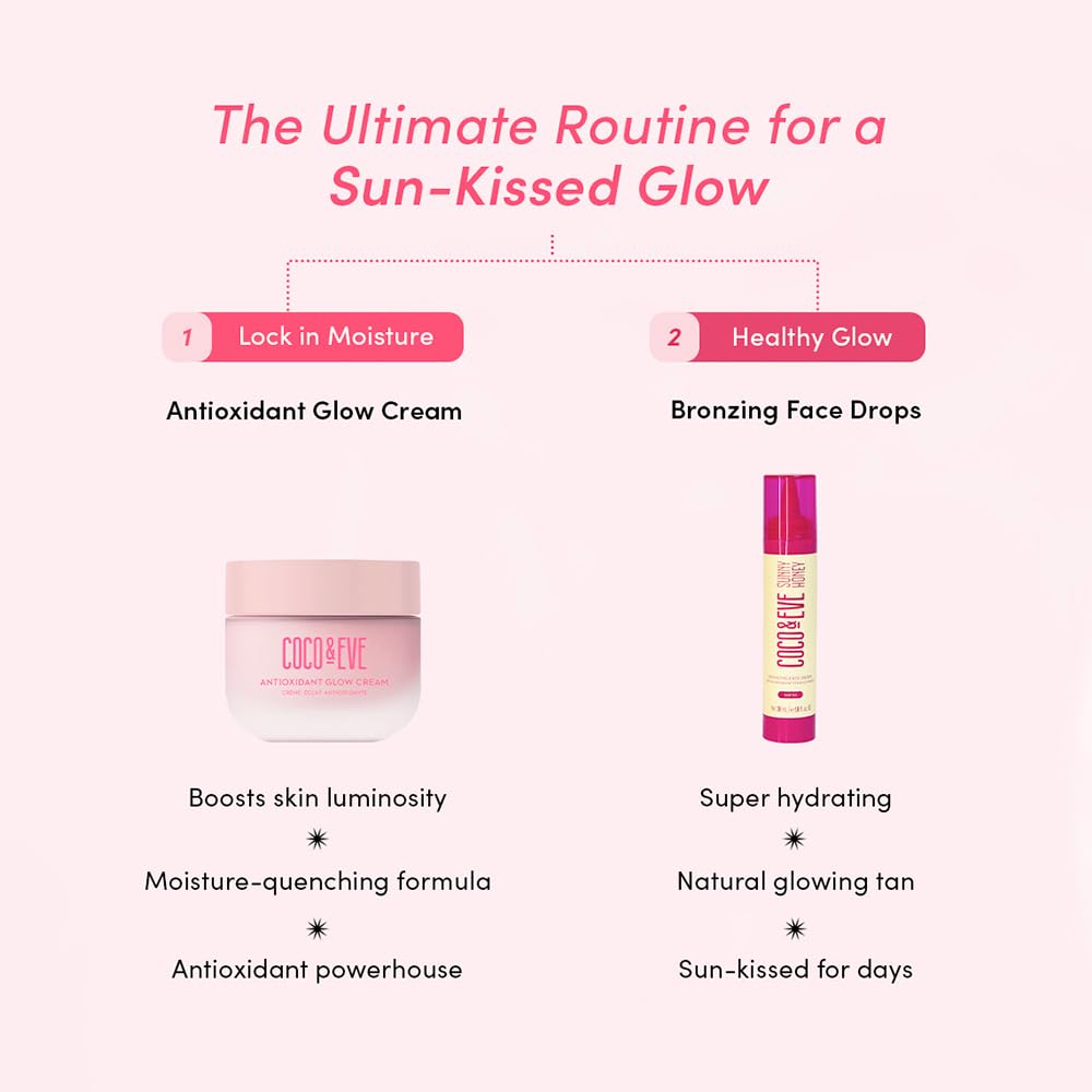 Coco & Eve Antioxidant Glow Cream. With Niacinamide, Hyaluronic Acid, & Ceramide to nourish, protect, repair & smoothen the skin. Suitable for sensitive skin (1.76 fl oz)