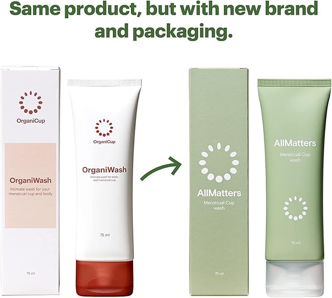 OrganiWash 2.5 fl oz - Mild Intimate Cleanser for Sensitive Areas & Menstrual Cup - Organic, pH-Balanced, Perfume-Free, Vegan, Allergy-Certified
