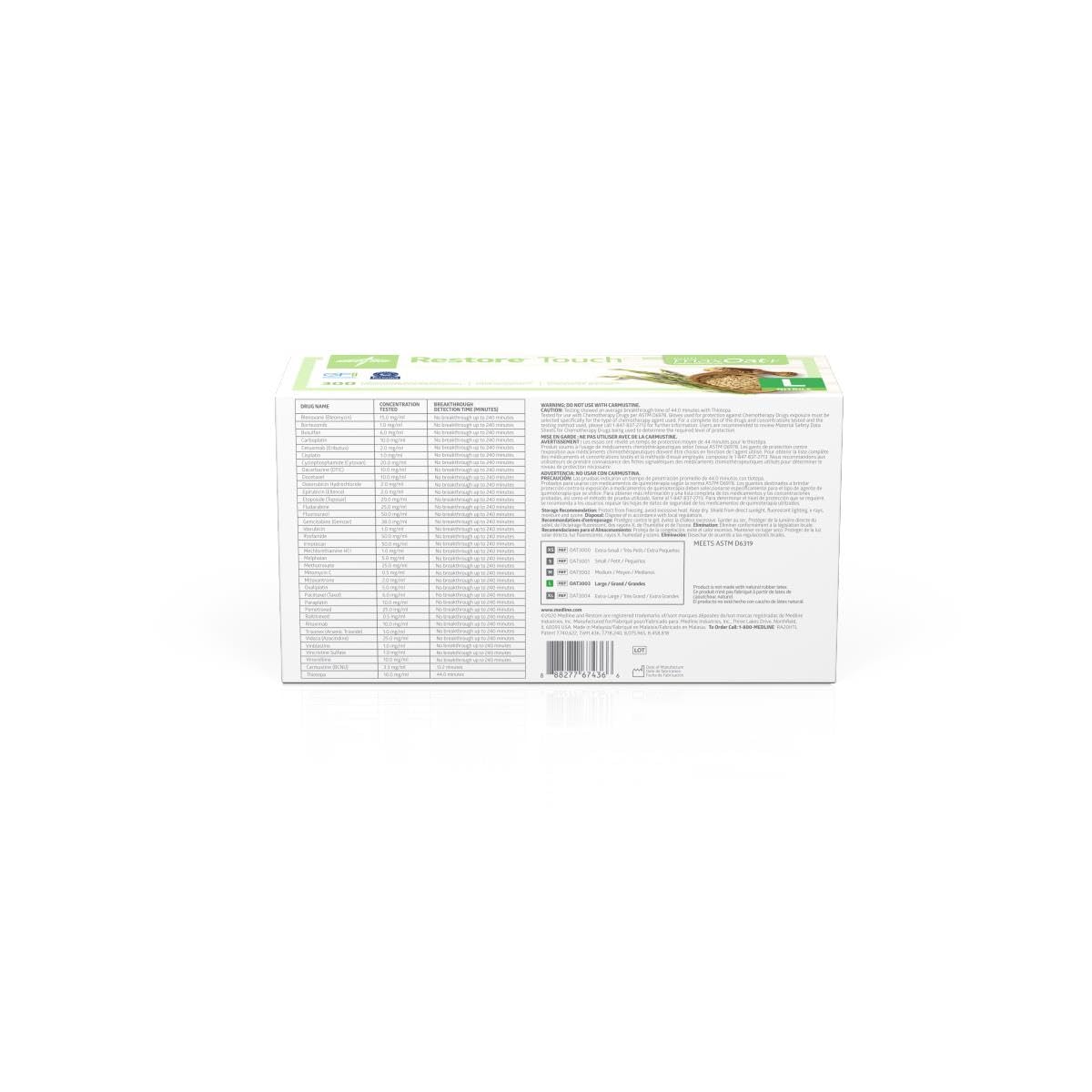 Medlin Restore Touch Powder-Free Nitrile Exam Glove with Oatmeal, Large, Case of 3000