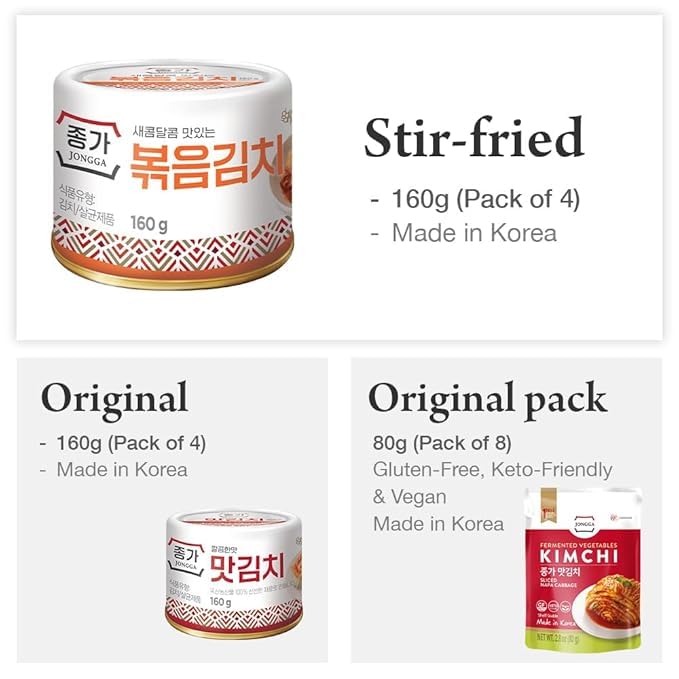 Cabbage Fried Kimchi Can 5.64oz(160g) / Canned Kimchi / Korean Spicy Food (6)