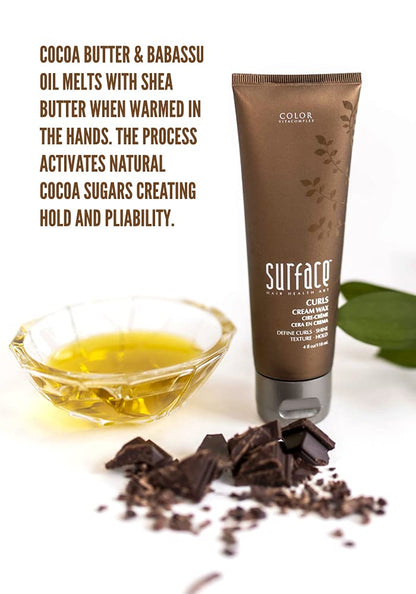 Surface Hair - Curls Cream Wax, Define And Add Shine And Texture To Curly Hair, With Cocoa And Shea Butter, 4 Fl. Oz.