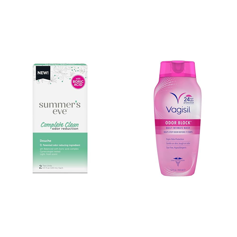 Summer's Eve Feminine Douche 2 Pack & Vagisil Feminine Wash for Intimate Hygiene, Odor Block, 12 oz