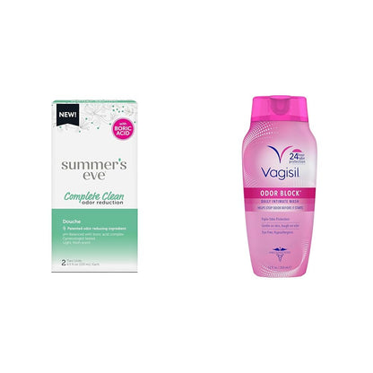 Summer's Eve Feminine Douche 2 Pack & Vagisil Feminine Wash for Intimate Hygiene, Odor Block, 12 oz