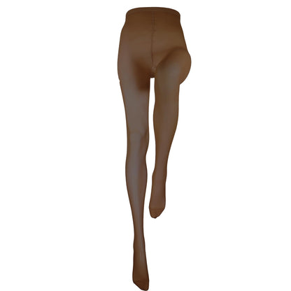 Truform 15-20 mmHg Compression Pantyhose, Sheer 20 Denier Women's Shaping Tights, Espresso, Queen Plus