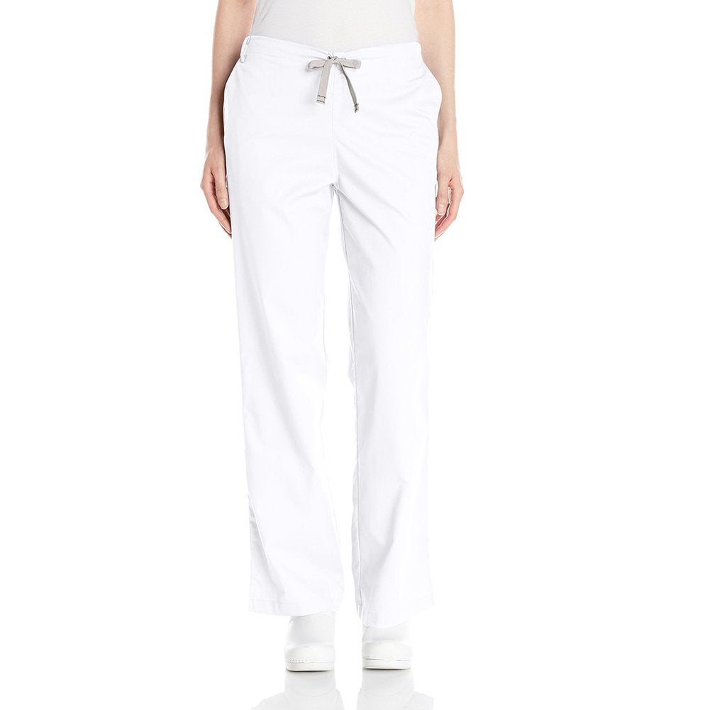 WonderWink Women's Plus-Size Wonderwork Flare Leg Scrub Pant, White, 4X-Large