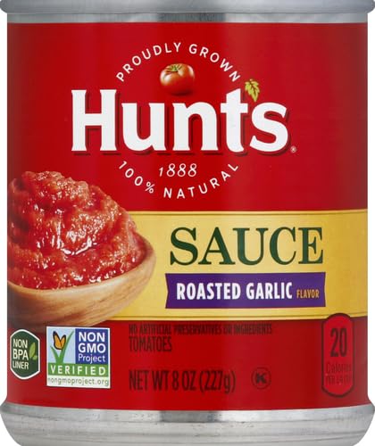 Hunt’s Tomato Sauce with Roasted Garlic, Perfect for Chili & Soups, 8 oz. Can