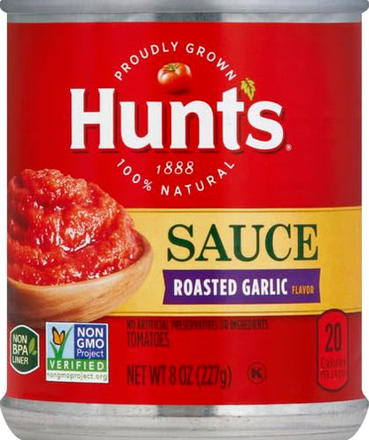 Hunt’s Tomato Sauce with Roasted Garlic, Perfect for Chili & Soups, 8 oz. Can