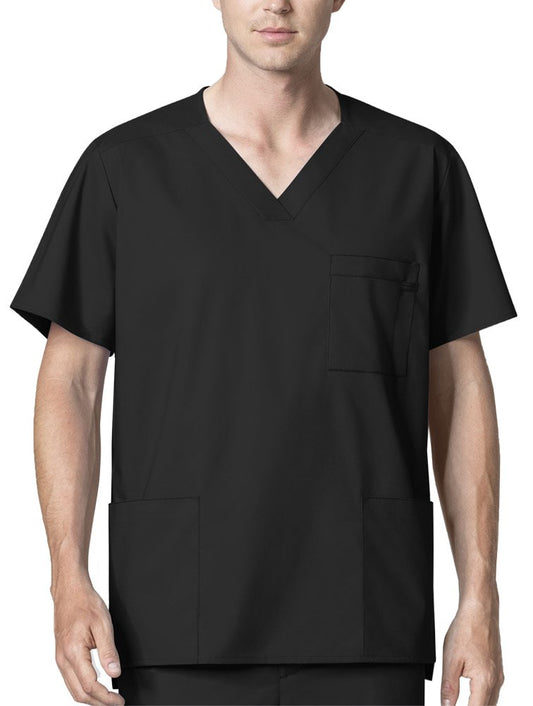 WonderWink Men's V-Neck Top, Black, XXX-Large