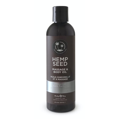 Hemp Seed Massage & Body Oil, Unscented - 8 fl. oz. - Nourishing, Moisturizing Massage Oil - Hemp Seed, Apricot, Grapeseed & Sweet Almond Oil - Vegan & Cruelty Free