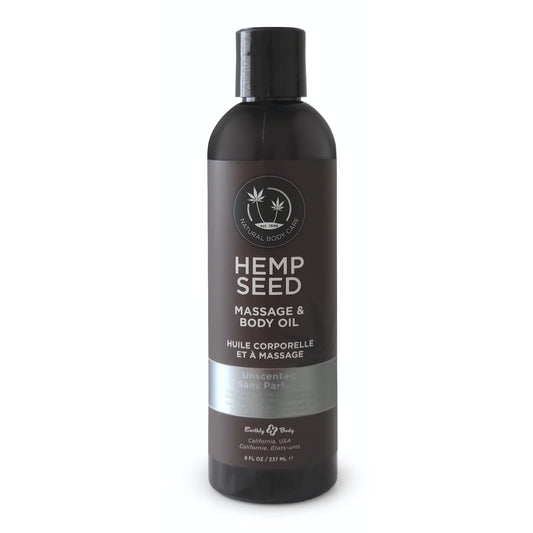 Hemp Seed Massage & Body Oil, Unscented - 8 fl. oz. - Nourishing, Moisturizing Massage Oil - Hemp Seed, Apricot, Grapeseed & Sweet Almond Oil - Vegan & Cruelty Free
